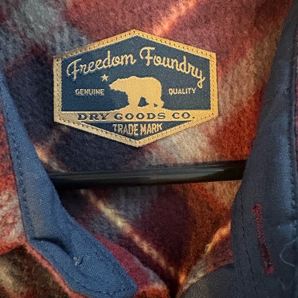 Freedom Foundry Men's Plaid Button-Down Shirt in Red and Blue - Picture 2 of 3